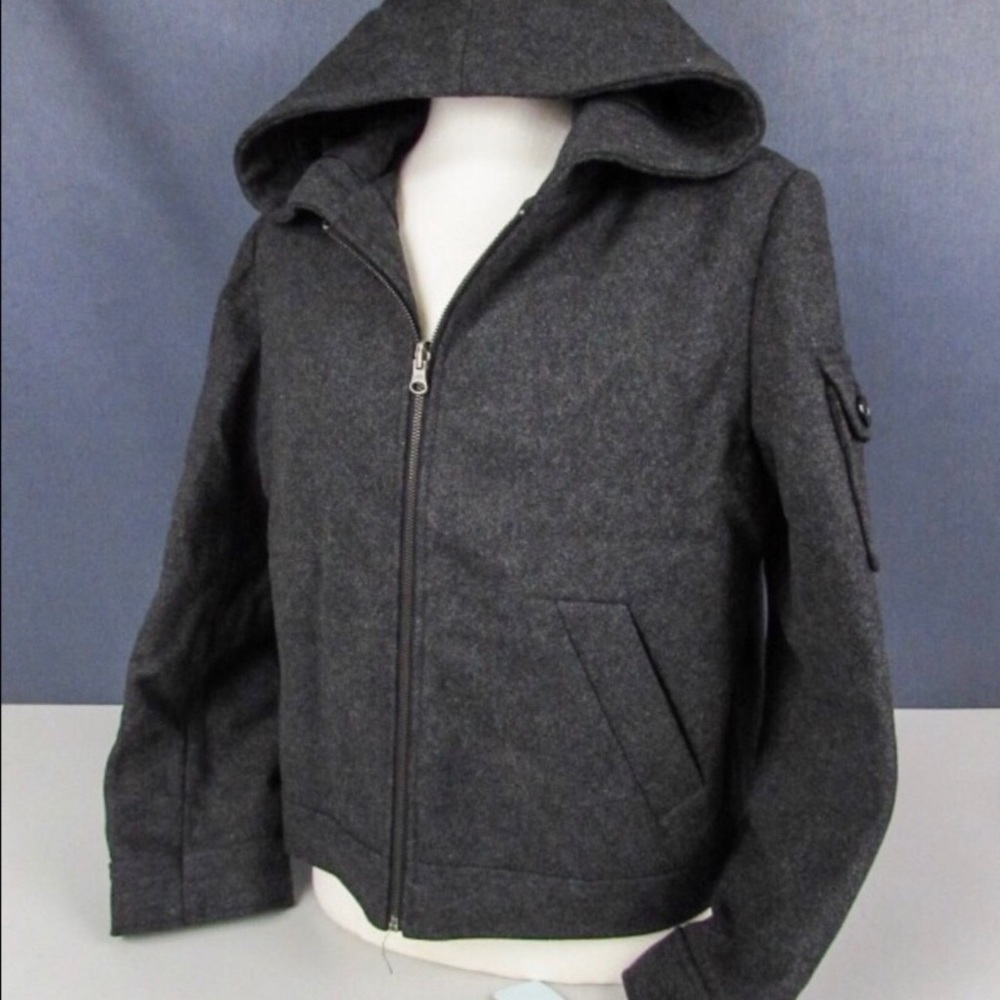 PB Basics Hooded Reservable Wool Jacket L